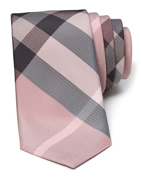 pink burberry check tie